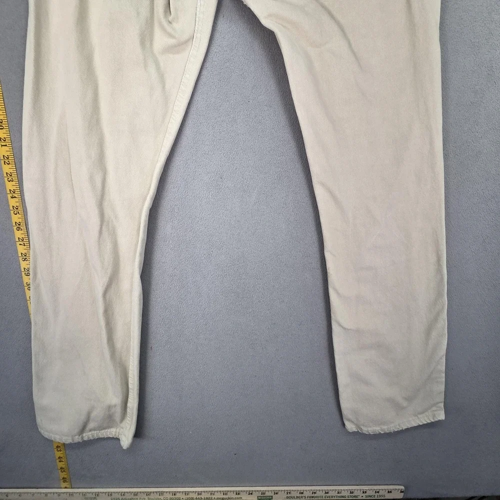 Vintage Levis 501 Jeans Mens Beige‎ Button Fly USA 90s Repaired Fits 28x31